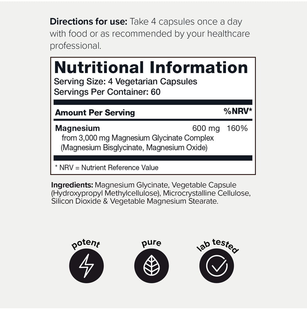 Toniiq Magnesium Glycinate bottle being poured to show serving size.