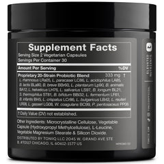 Close-up of Toniiq probiotic capsules for daily gut support.