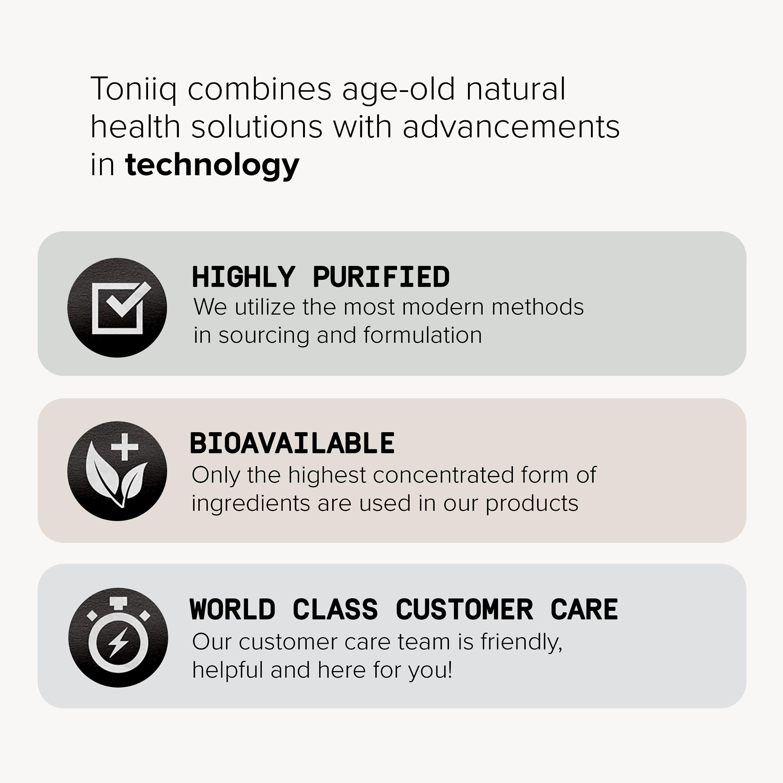 Toniiq Mushroom Coffee third-party testing seal assures purity and accurate active ingredients.