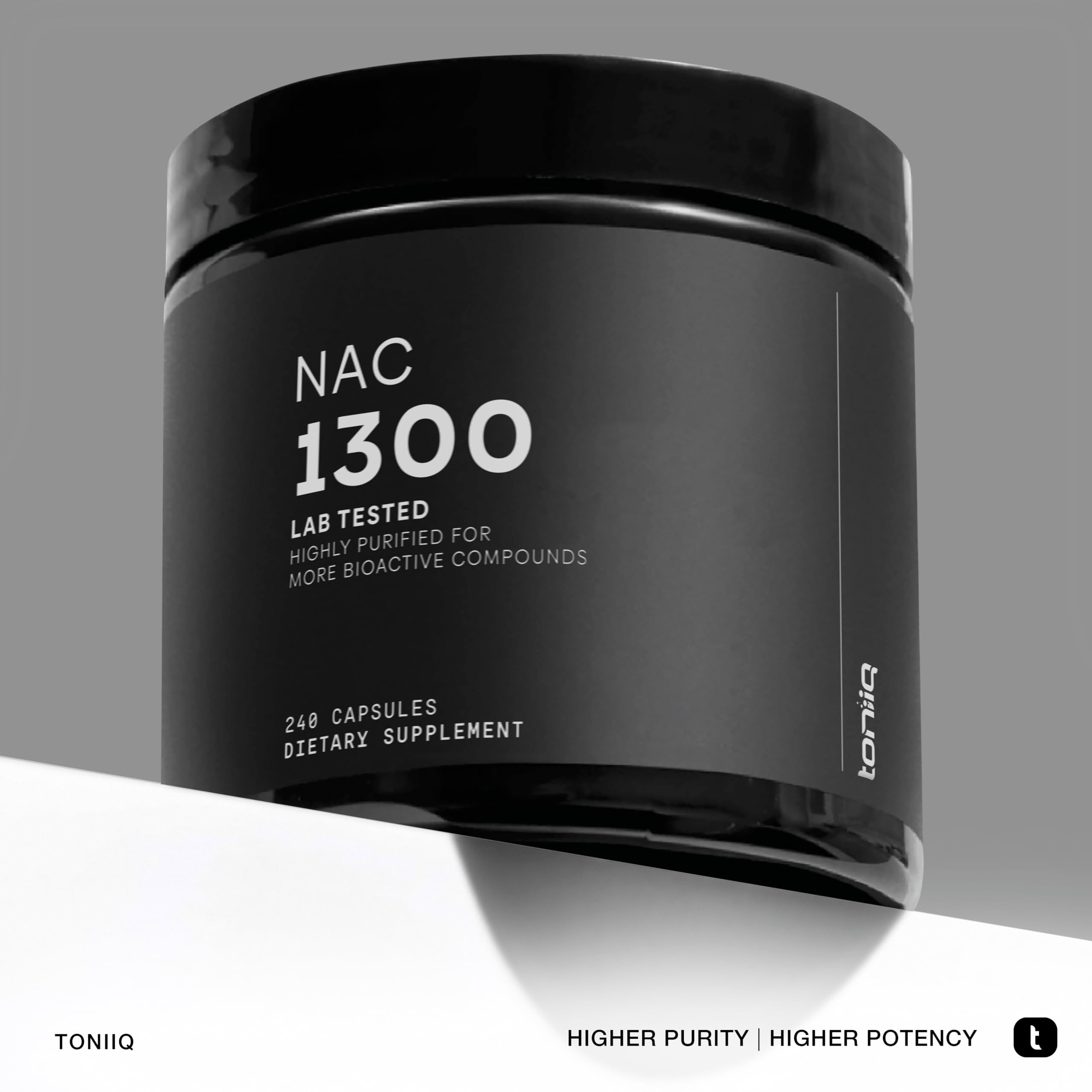 Toniiq NAC 1300mg bottle packs illustrating value and four-month supply