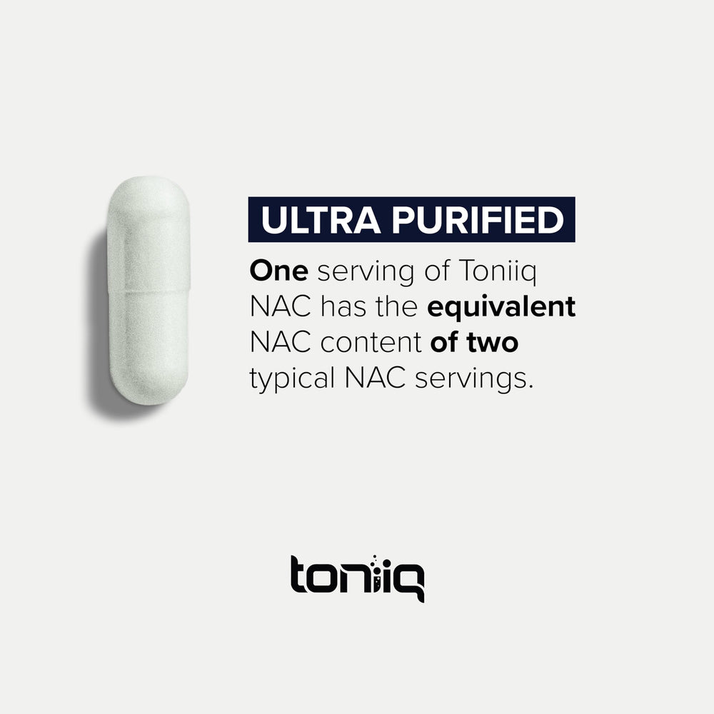 Toniiq NAC 1300mg lab test result image emphasizing QA checks
