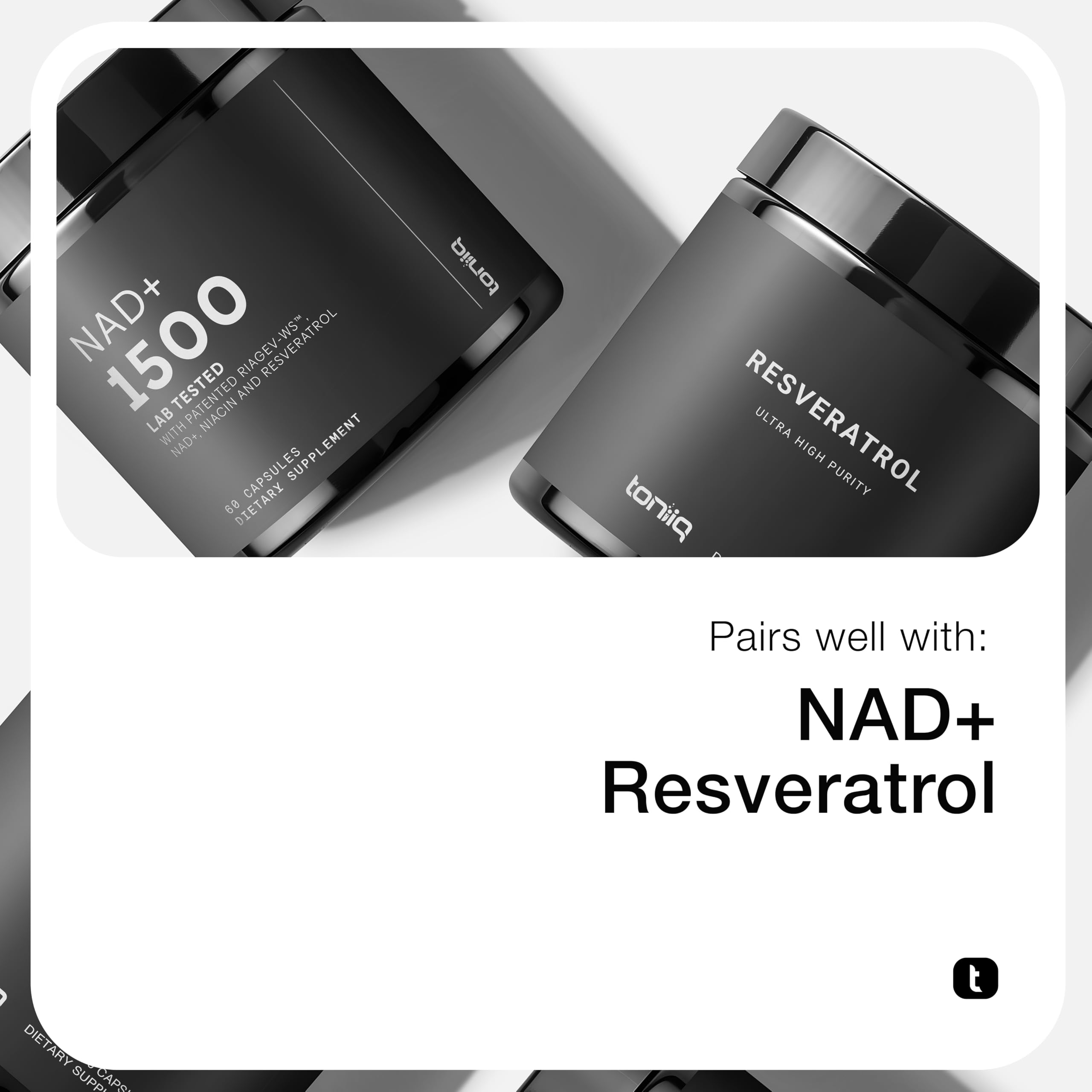 Toniiq Nicotinamide Riboside 1000 mg on shelf demonstrates premium quality