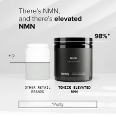 Close-up of Toniiq NMN powder texture for quick mixing