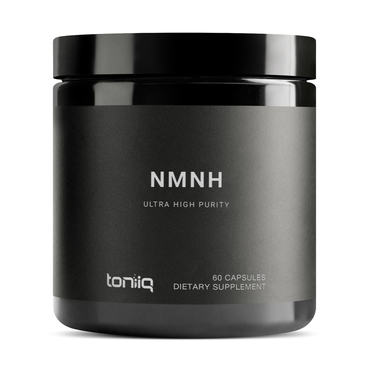 Toniiq NMNH supplement bottle front showing high purity and NAD+ support.