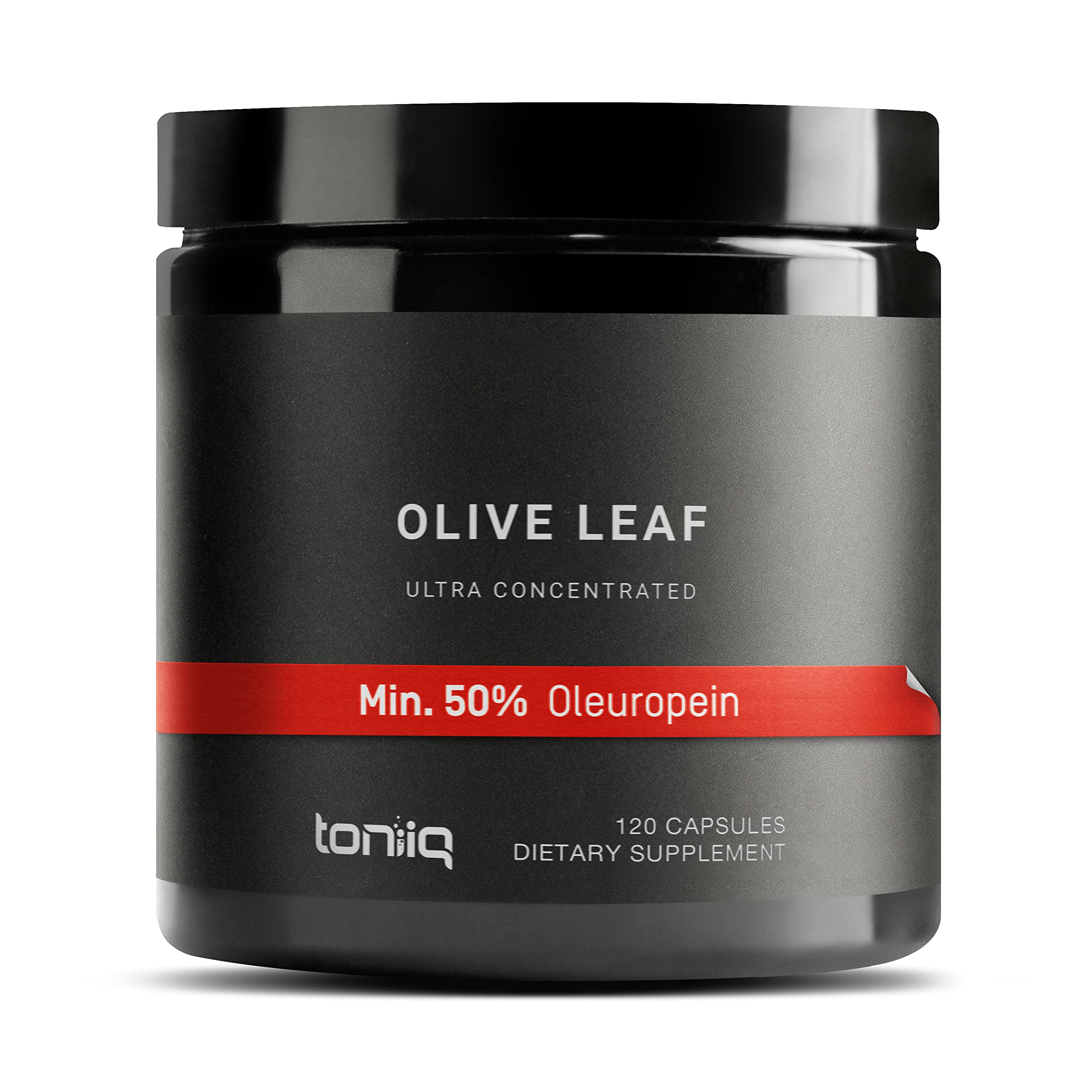Toniiq olive leaf extract capsule with 500 mg dose for daily wellness.