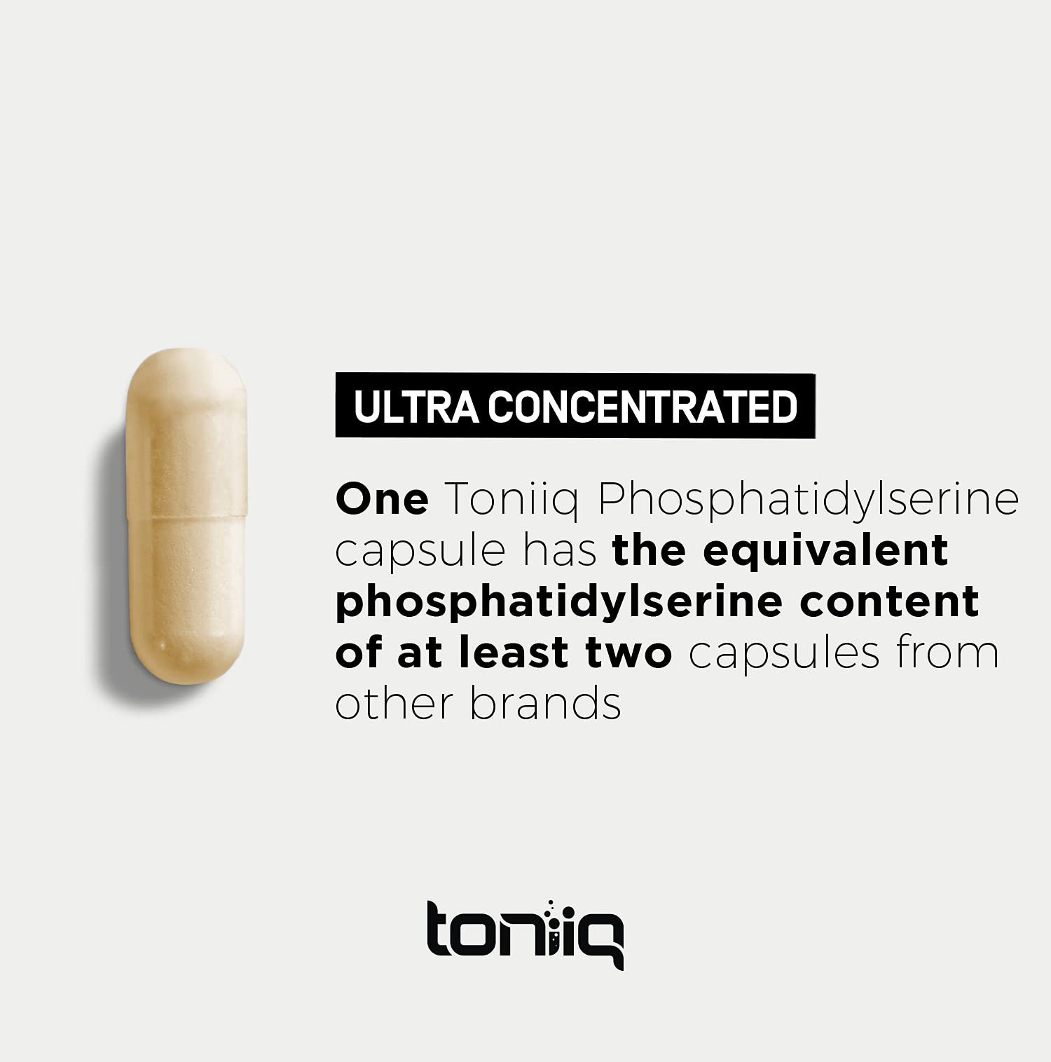 Toniiq packaging with soy-free badge communicates allergen-friendly option.