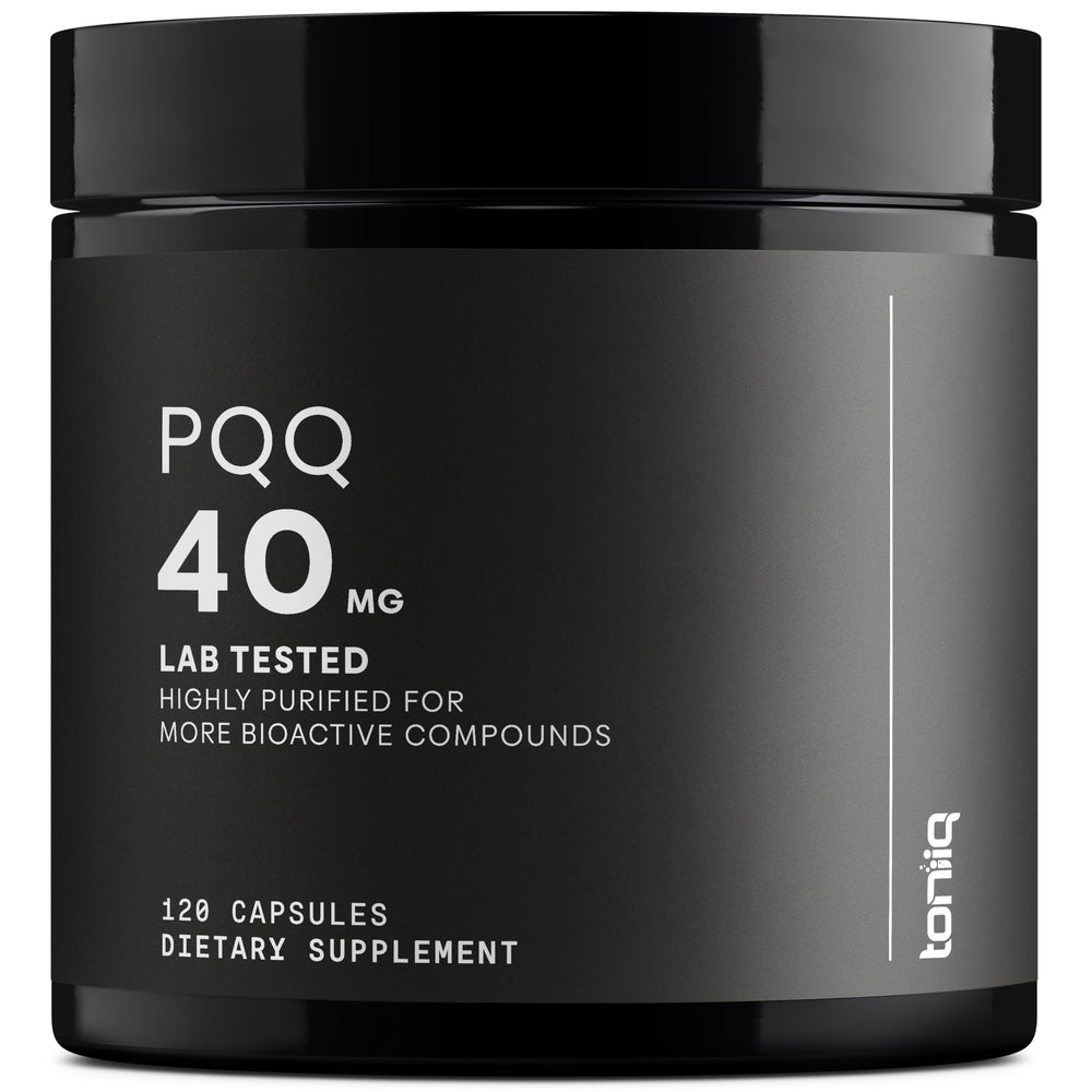 Toniiq PQQ 40mg bottle for daily energy support