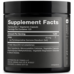 Toniiq PQQ 40mg capsules for convenient daily intake