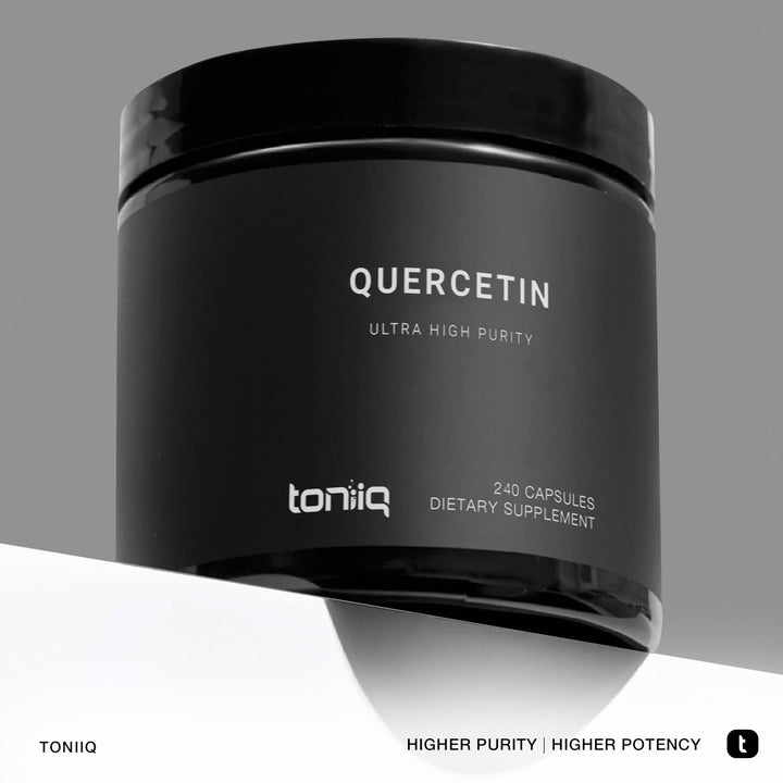 Toniiq Quercetin Capsules pills and dispenser for convenient daily use