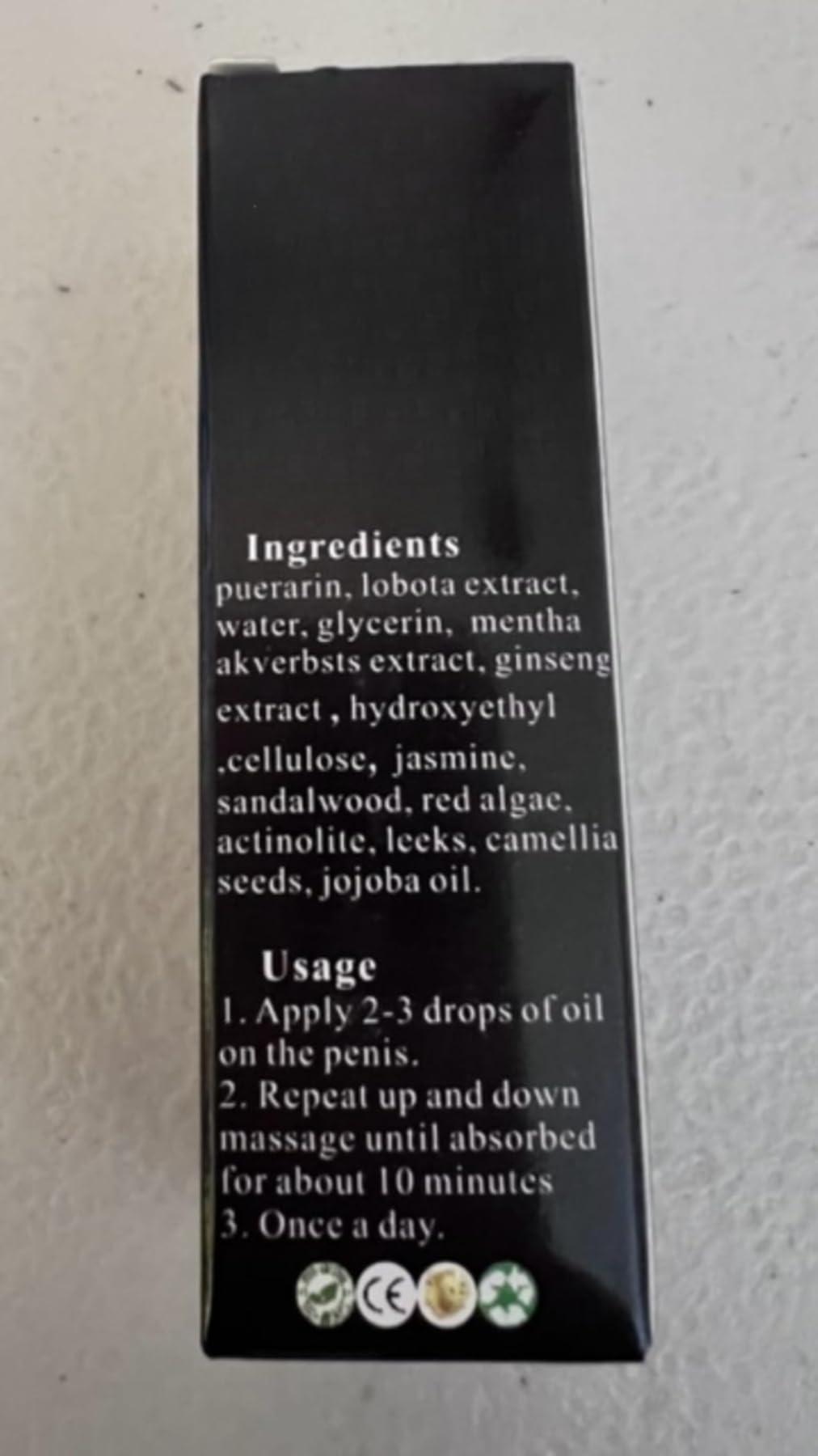 TONISABERY XXXL Man Extra Power label communicates strict quality assurance standards.
