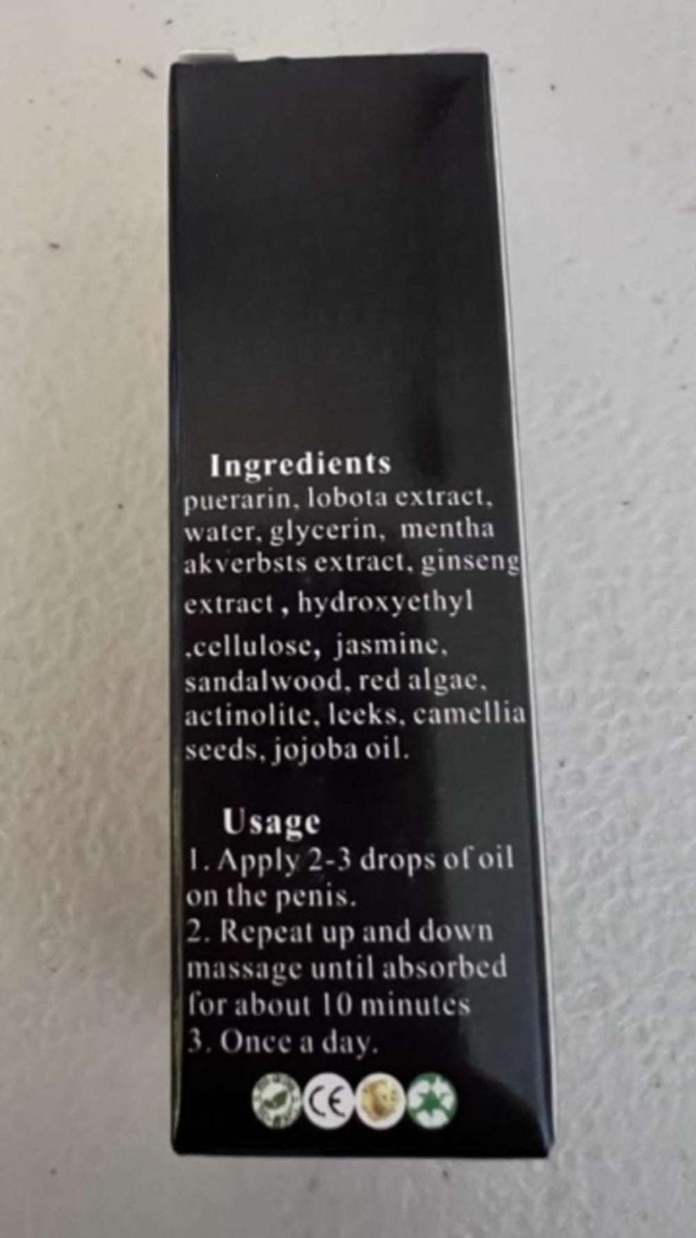 TONISABERY XXXL Man Extra Power label communicates strict quality assurance standards.