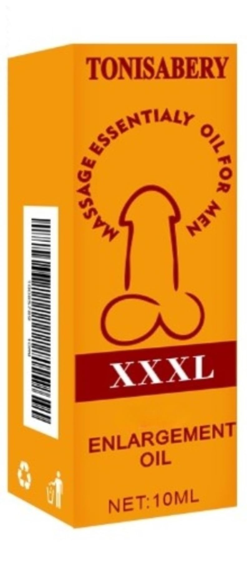 TONISABERY XXXL Man massage oil hands applying for soothing relief.