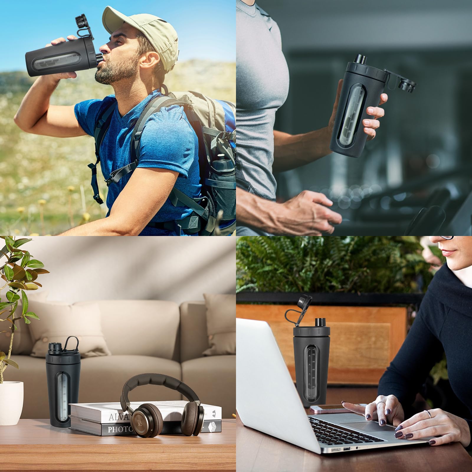 Comfortable rubber handle on the TOOFEEL shaker supports easy carrying.