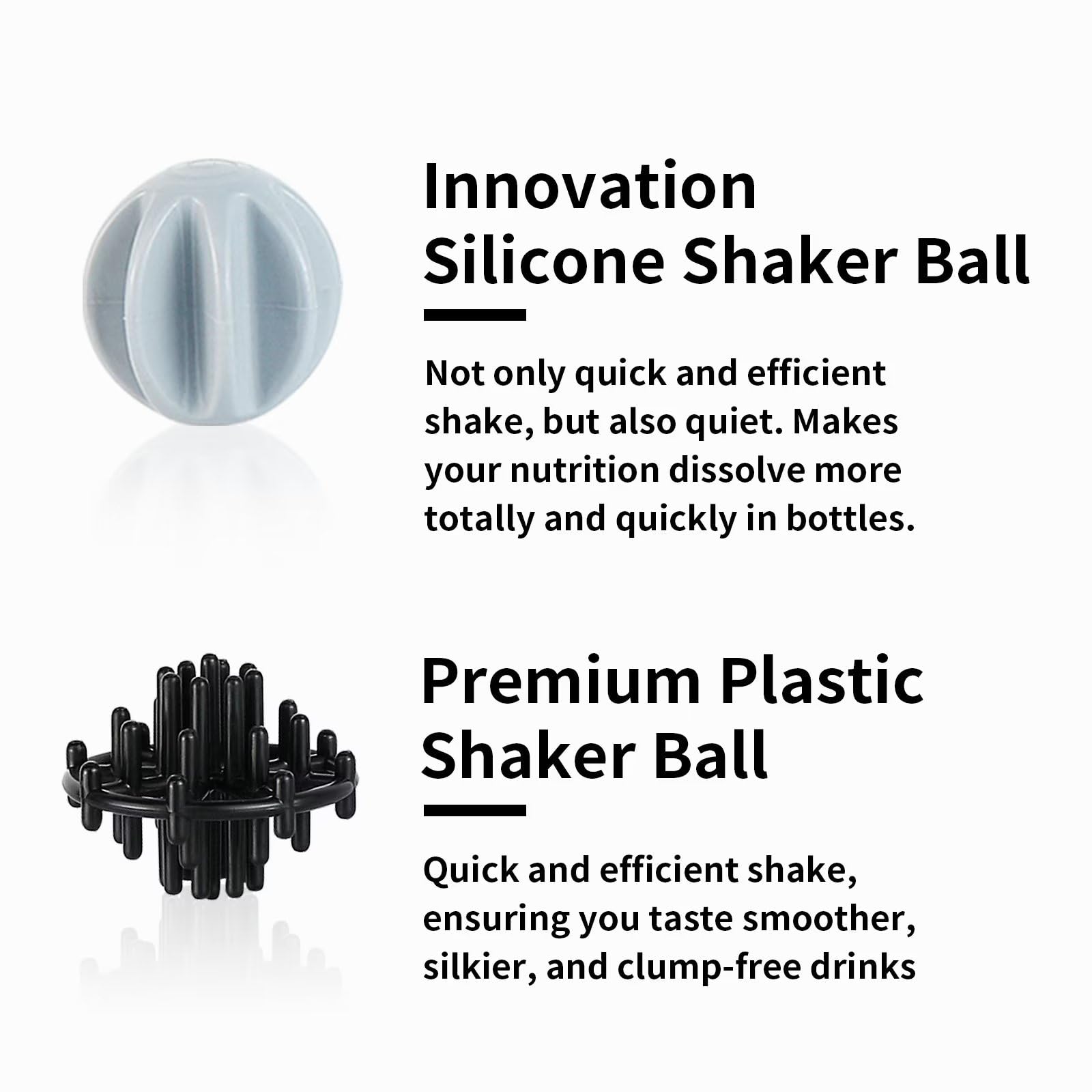 TOOFEEL silicone shaker ball delivers quiet, smooth mixing.