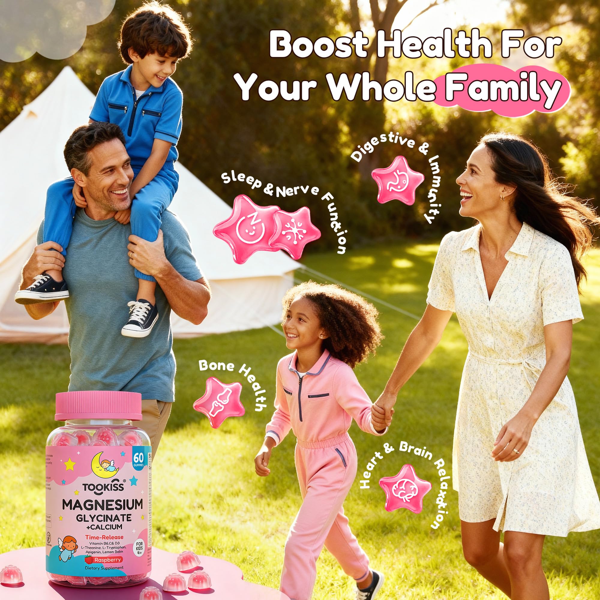 Ingredient panel of Tookiss gummies highlighting zinc and vegan formula