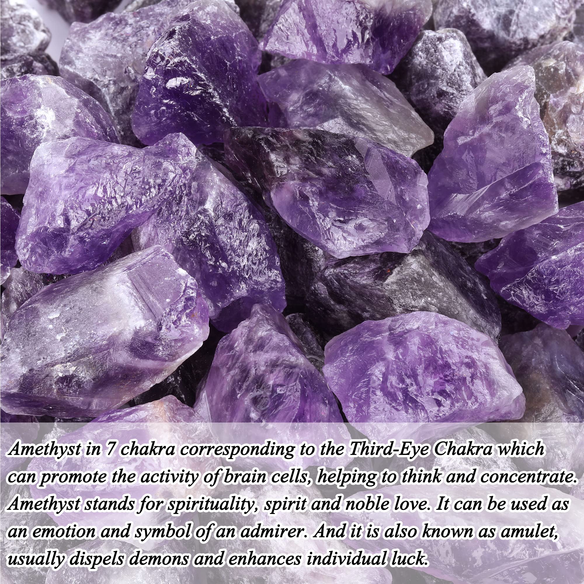 Top Plaza amethyst rough stones show natural color variations for unique pieces.