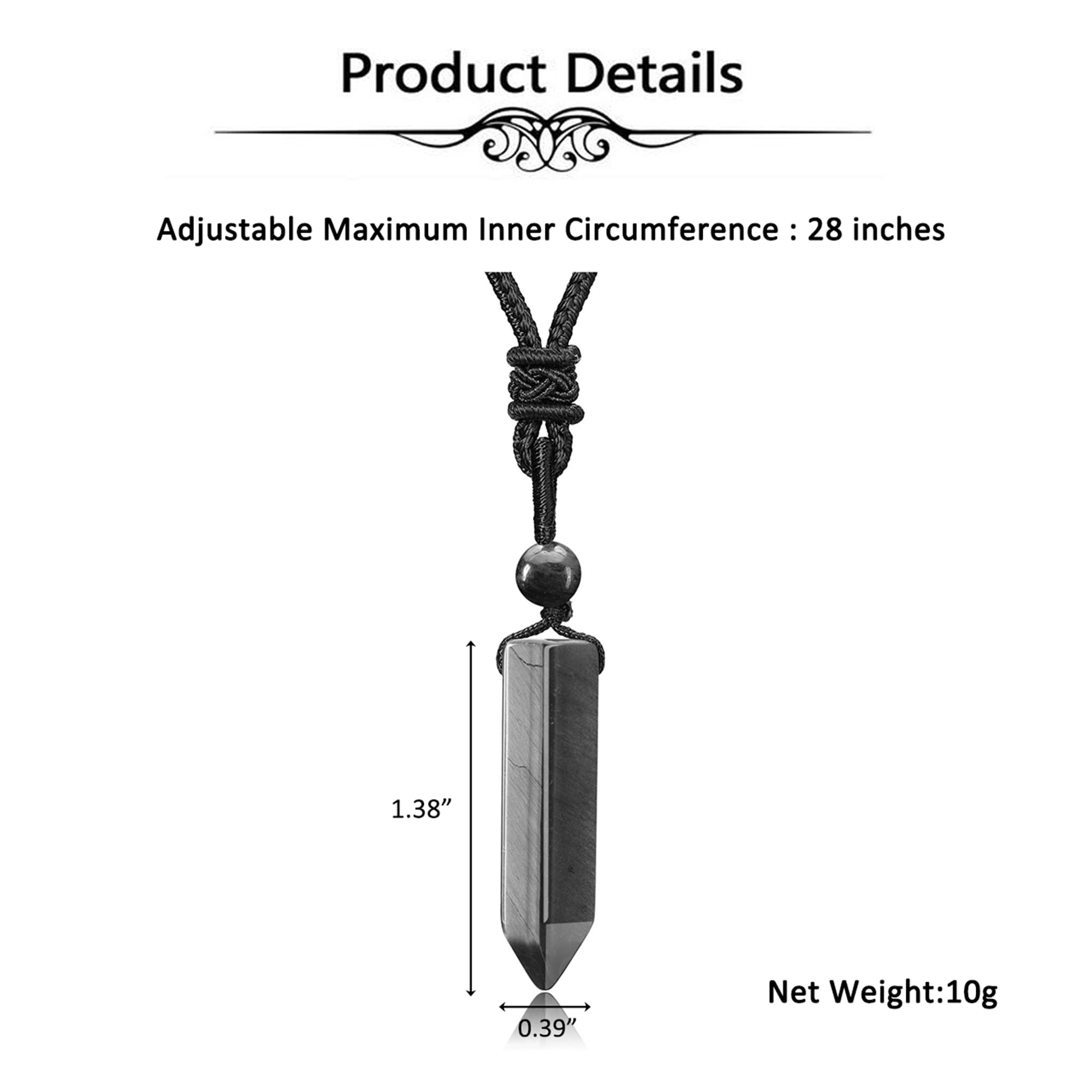 Top Plaza Clear Quartz necklace showing adjustable length on display