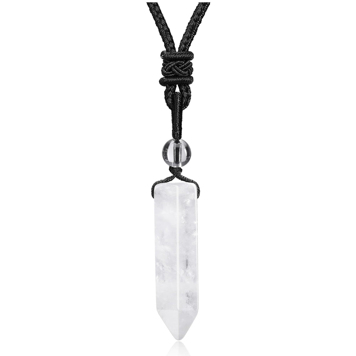 Top Plaza Clear Quartz necklace close-up of hexagonal pendant for everyday style