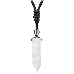 Top Plaza Clear Quartz necklace close-up of hexagonal pendant for everyday style