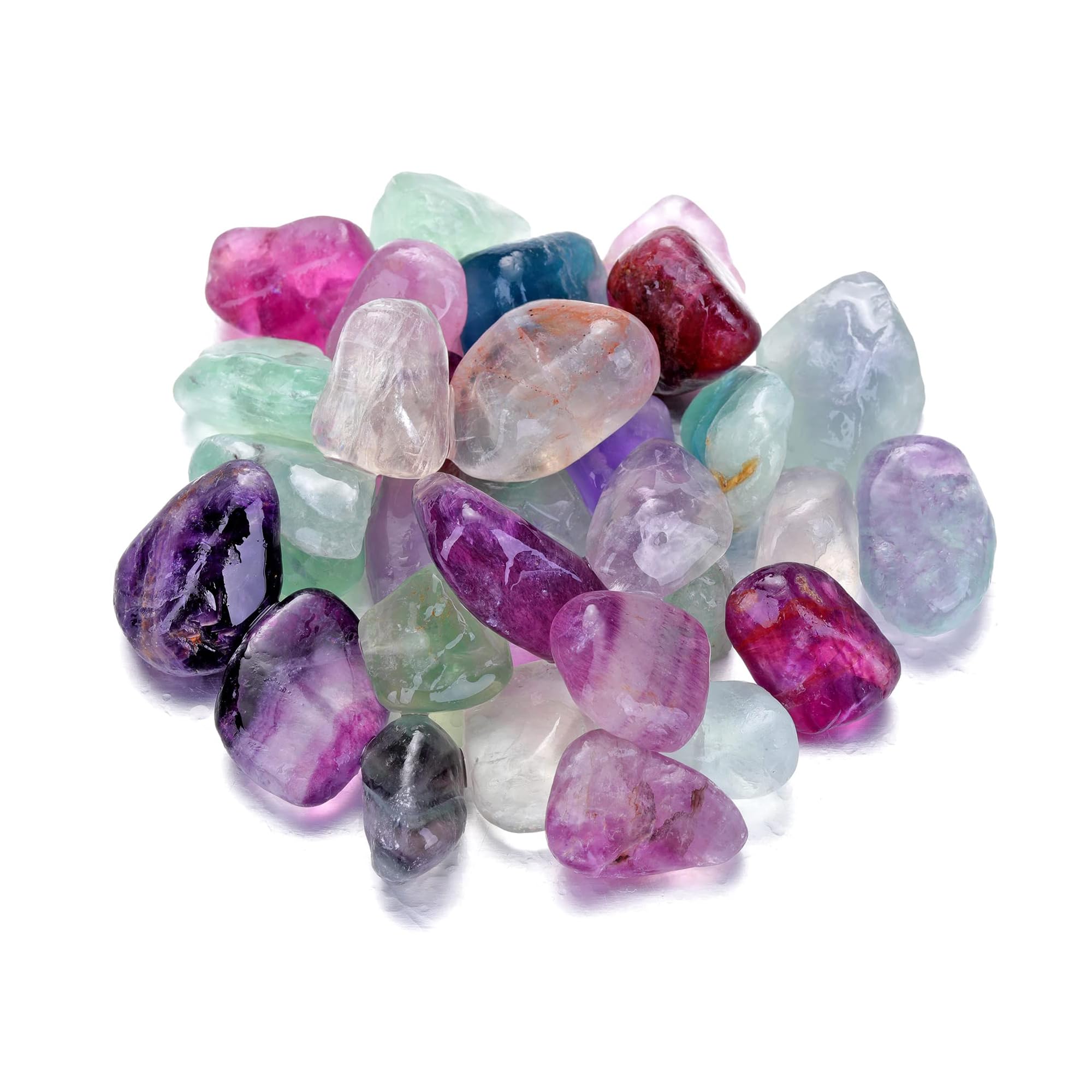 Top Plaza fluorite tumbled stones for meditation and energy balance.