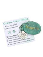 Top Plaza green aventurine worry stone keychain for daily calm and focus