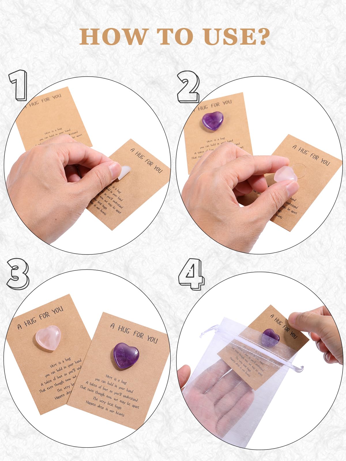 Top Plaza velvet bag packaging accompanies the pocket hug stones