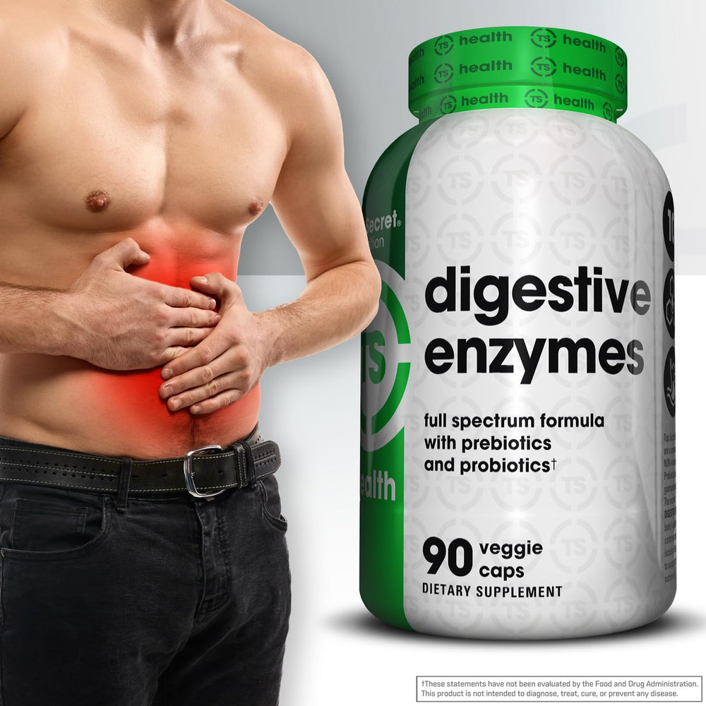 Top Secret Nutrition Prebiotics Probiotics capsules promote balanced gut microbiome.