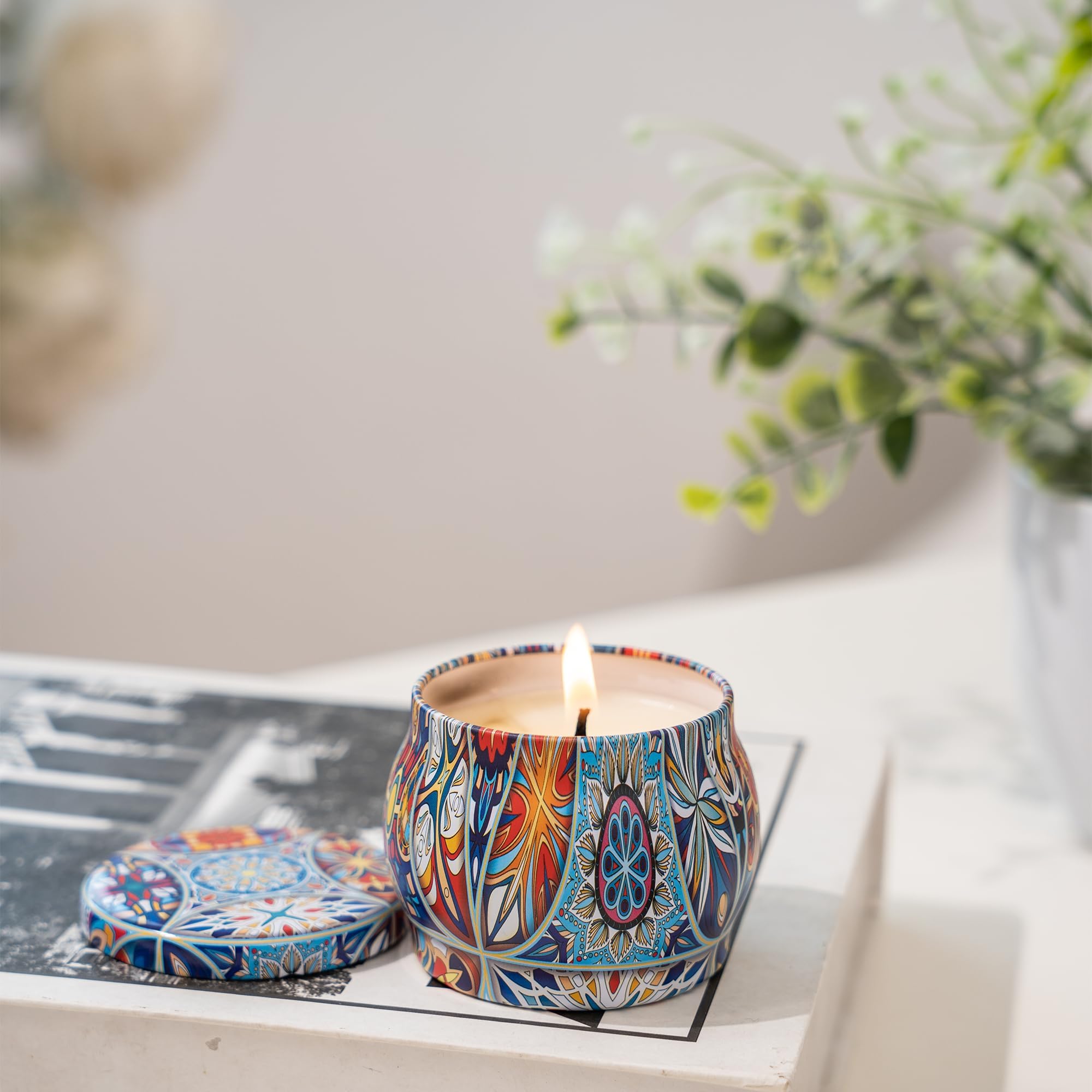 Topadorn lavender candle jar promoting calm and restful evenings.