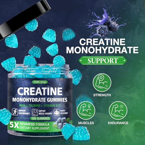 Topcapak Creatine Gummies raspberry shapes close-up for tasty training.