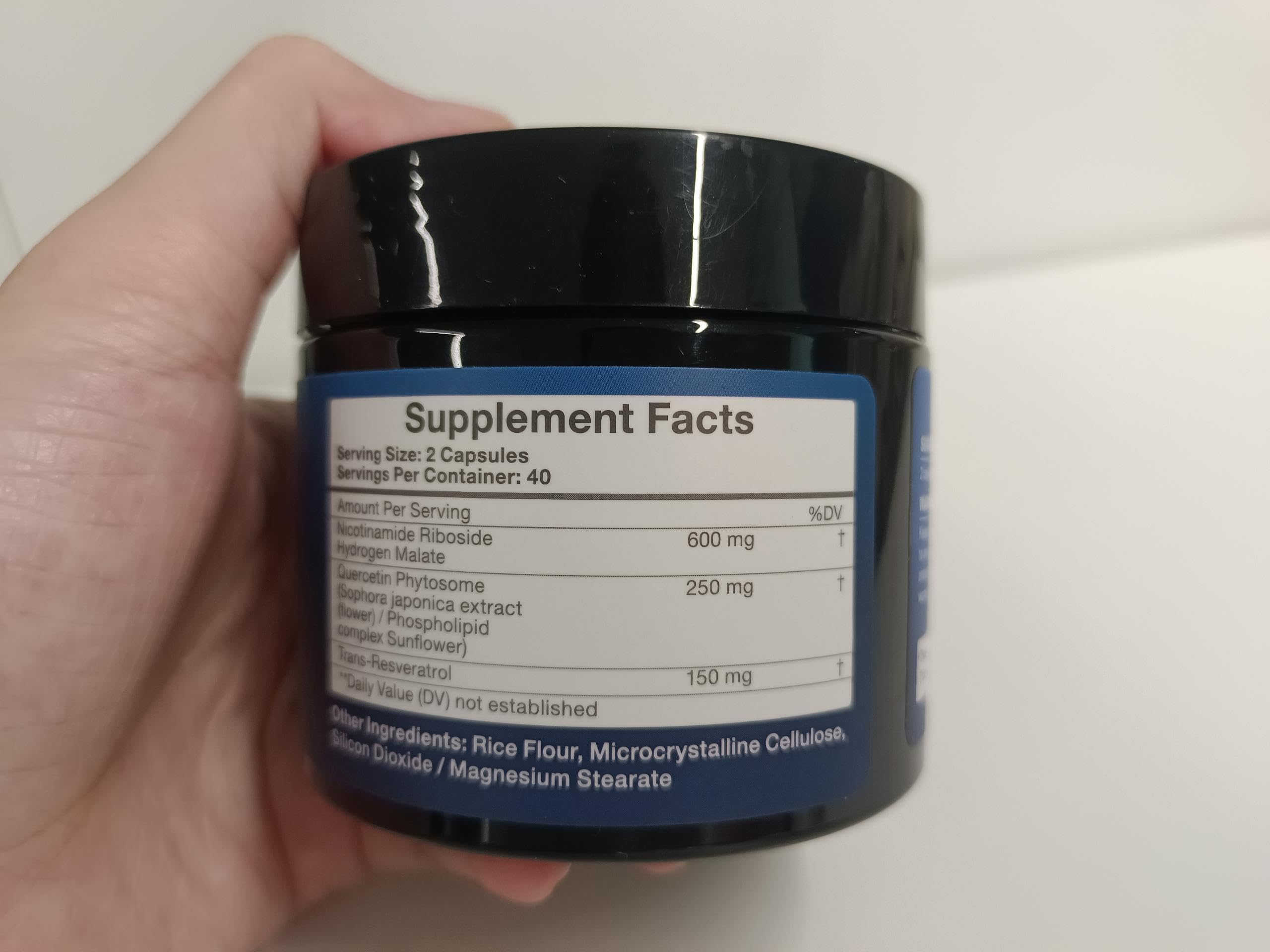 TOPCAPAK NAD+ 1000mg label with QR code highlights transparency.