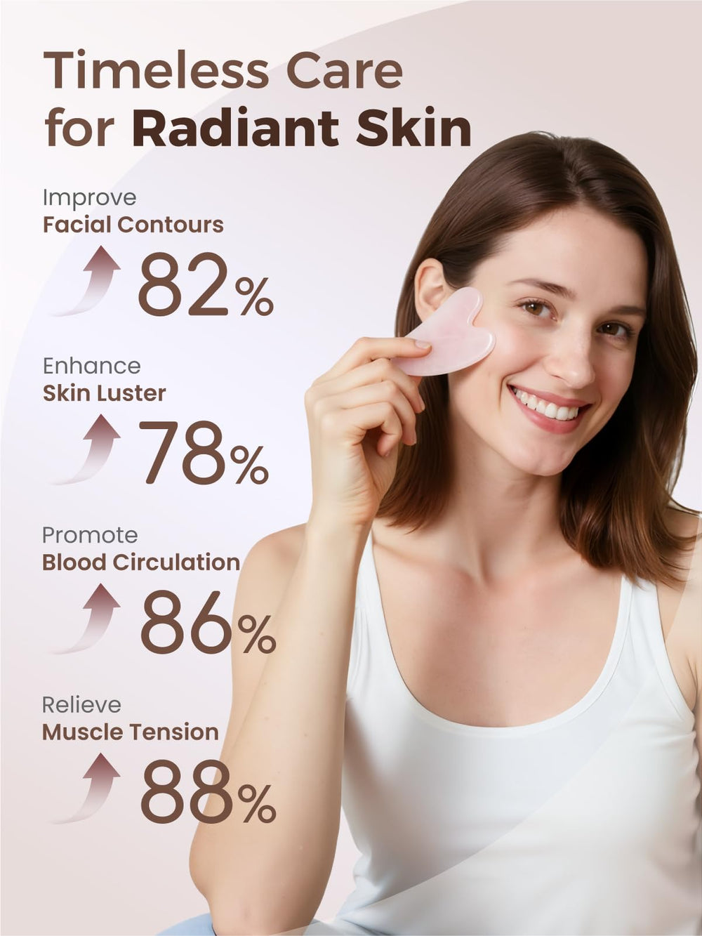 TOPHLD Gua Sha face tool pink cheek area for puffiness reduction and radiant skin