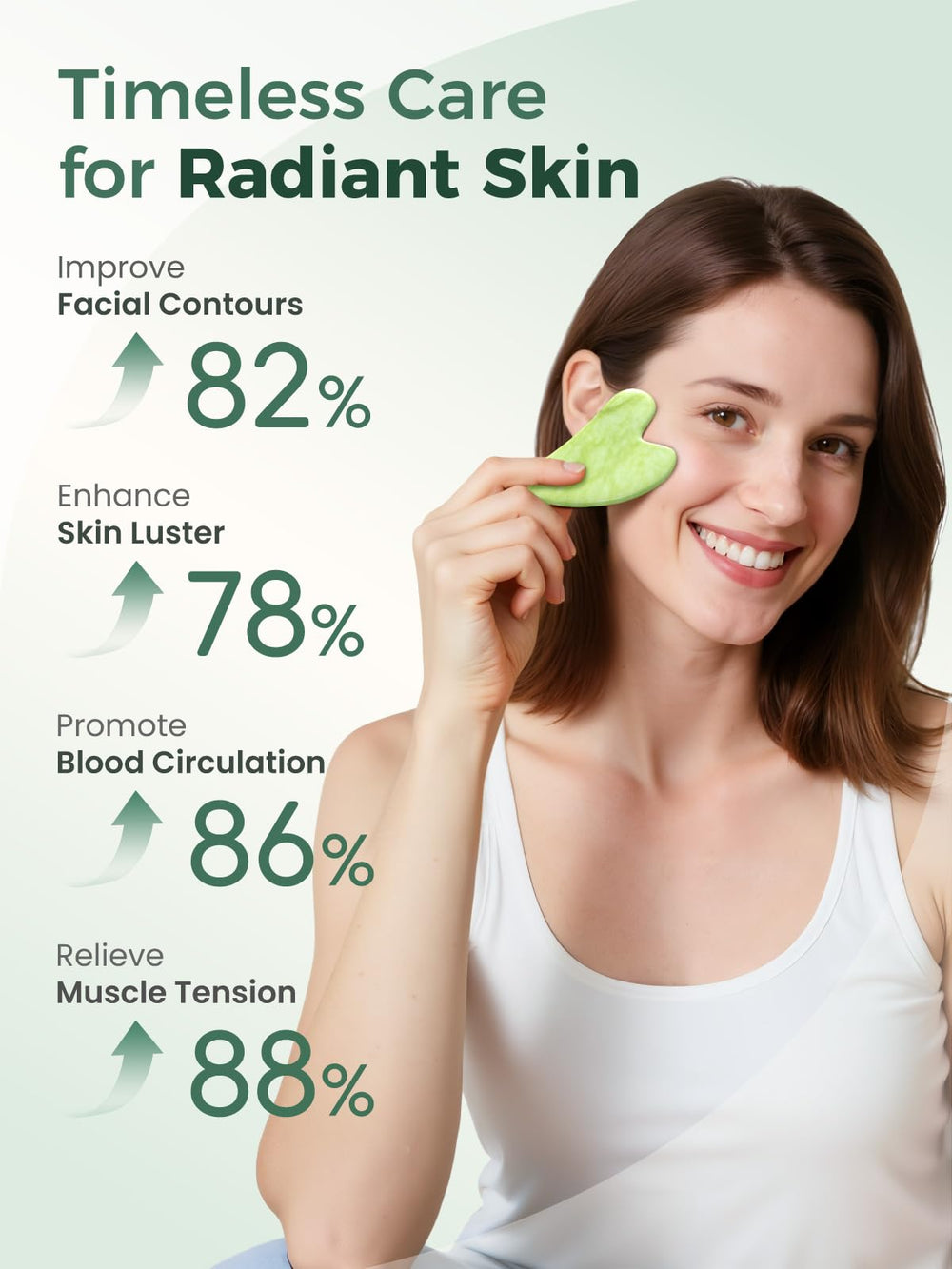 Tophld Gua Sha in use on cheek for facial contour