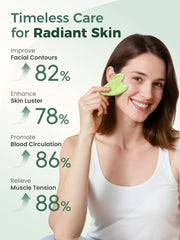 Tophld Gua Sha in use on cheek for facial contour