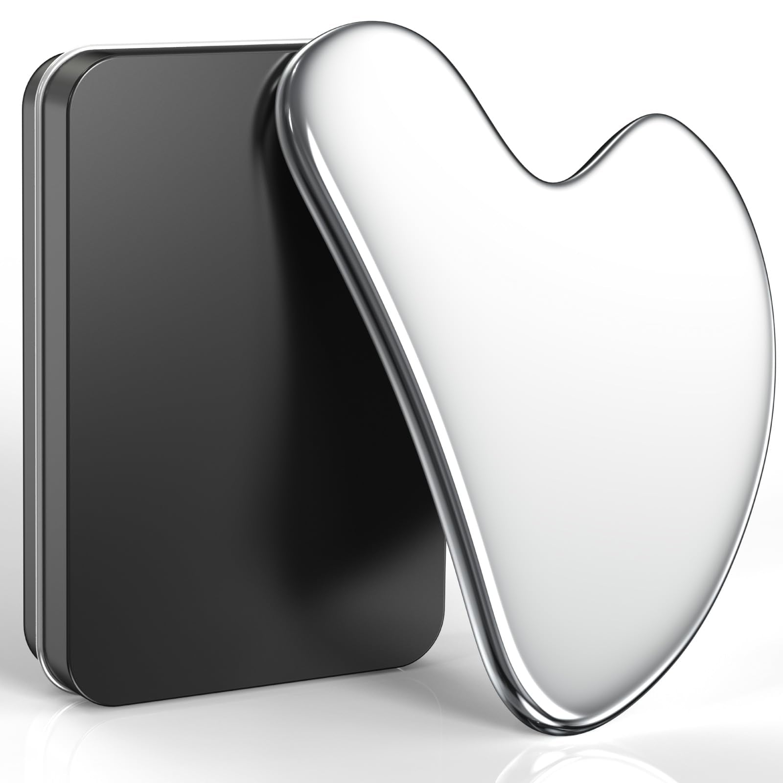 tophld stainless steel gua sha tool for the face promotes circulation and soothing massage.