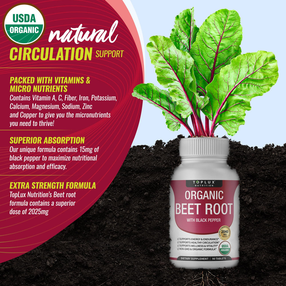 Toplux beet root tablets close up reveals texture and natural ingredients