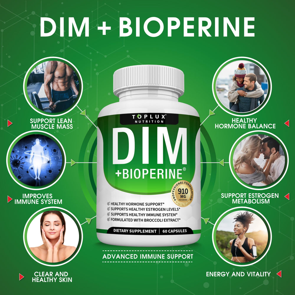 Toplux Dim Bioperine capsules highlighted for enhanced absorption