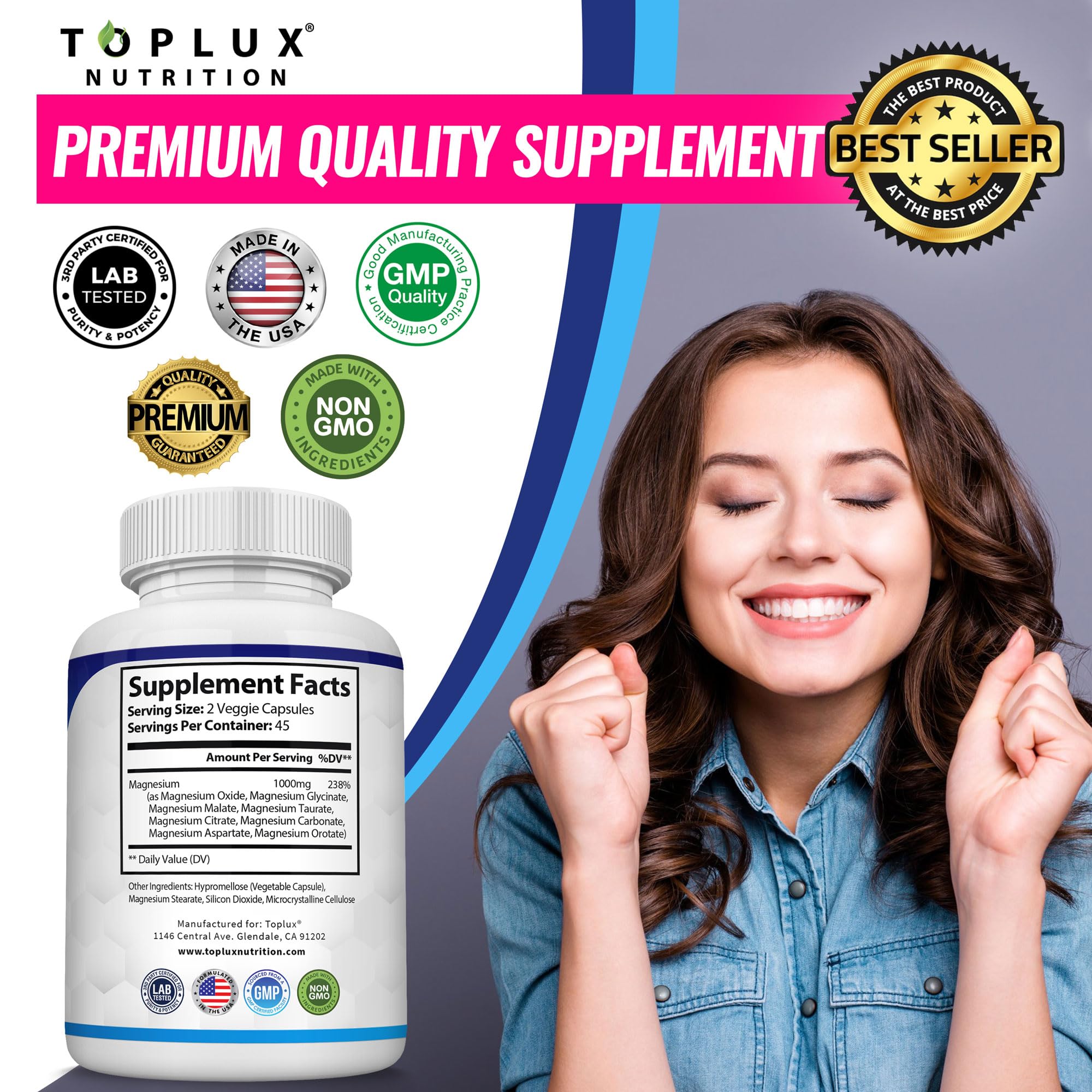 Toplux Magnesium Complex packaging display for gift-ready cartons.