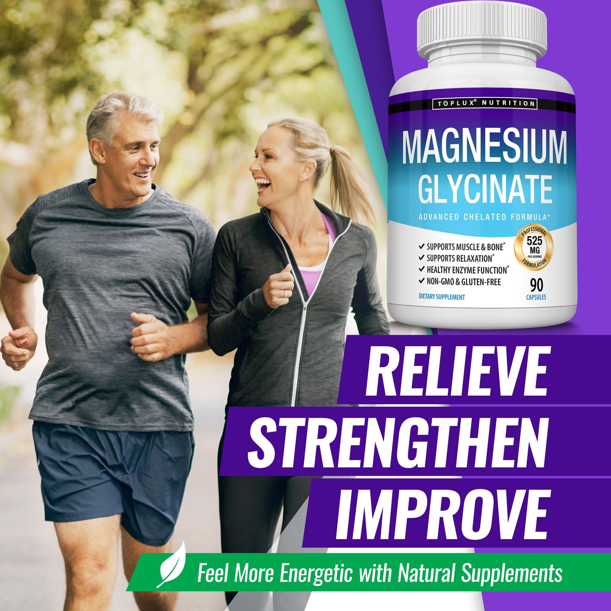 Relaxing night routine with Toplux Magnesium Glycinate for restful sleep support