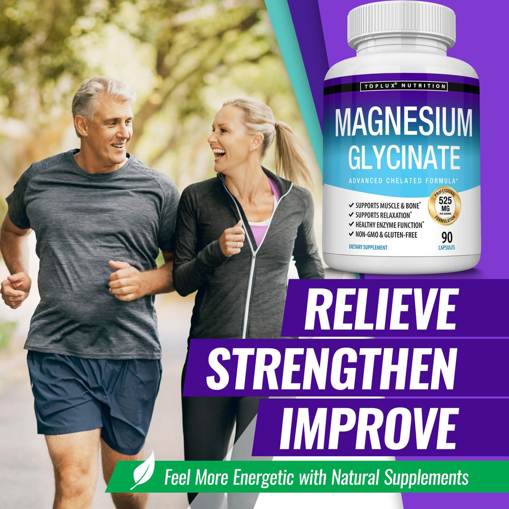 Relaxing night routine with Toplux Magnesium Glycinate for restful sleep support