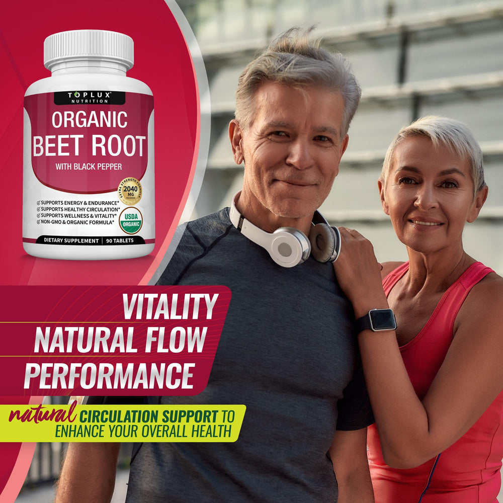 Toplux organic beet root tablets ready for everyday wellbeing routines
