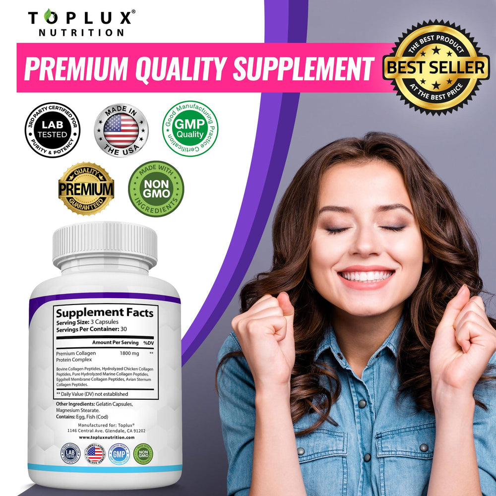 Toplux travel bottle on the go for busy-day wellness.