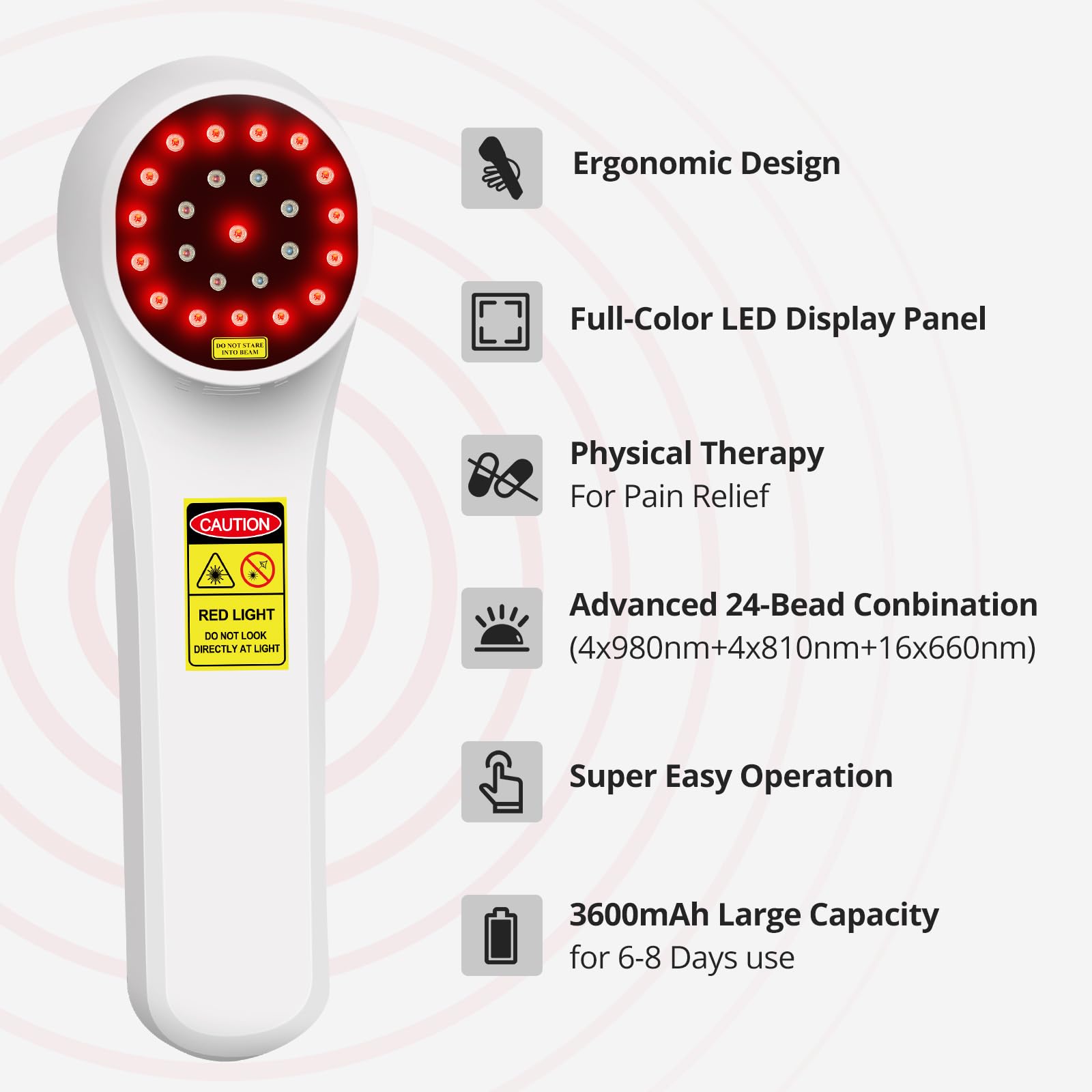 Portable, rechargeable Toponechoice red light device for travel and daily use