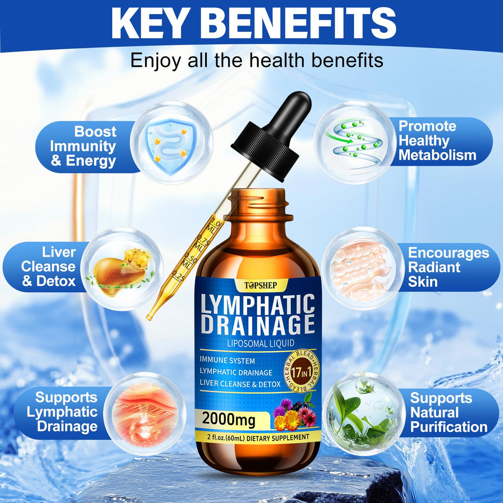TOPSHEP drops being poured illustrate quick daily lymph support delivery