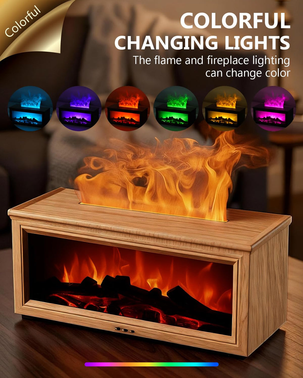 Torlaist LED mist light combo with warm glow and mist