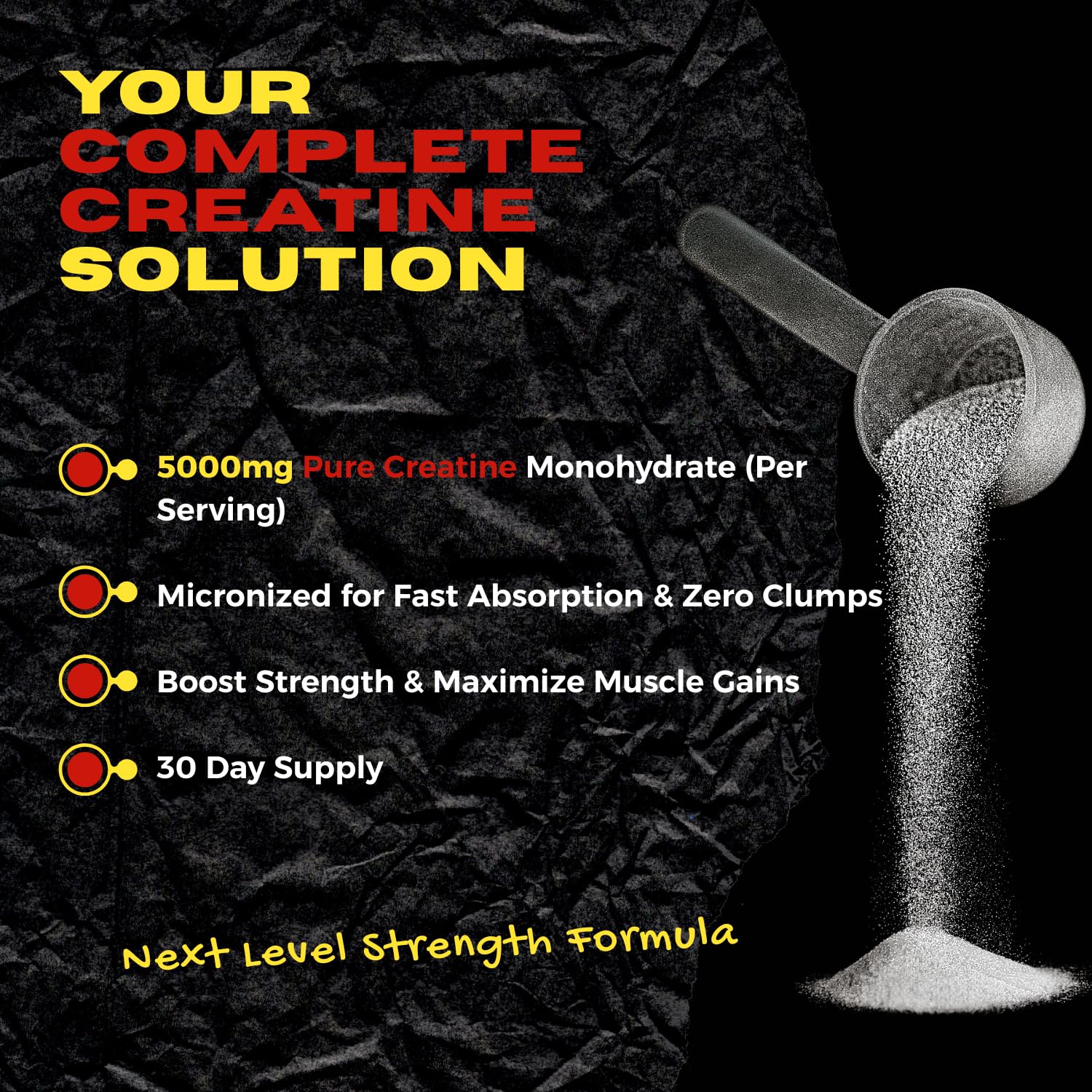 TORO BOOM creatine powder being poured into a shaker for training.