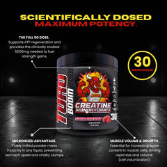 TORO BOOM creatine powder dissolving smoothly in water with no clumps.