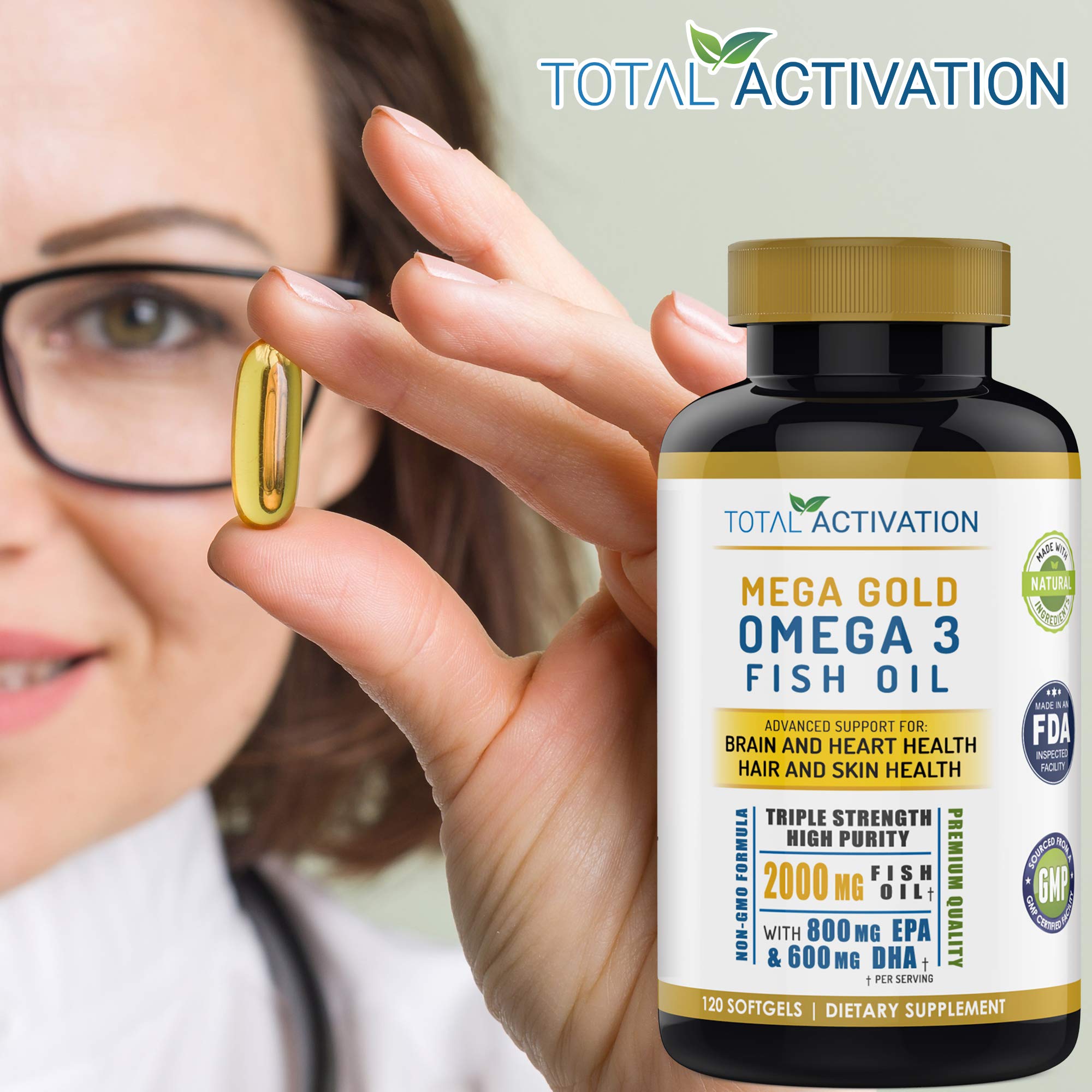 Total Activation Omega-3 easy-to-take softgels for on-the-go wellness