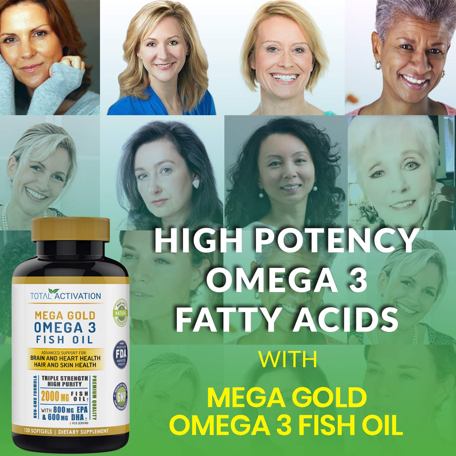 Total Activation Omega-3 burpless softgels for easy digestion