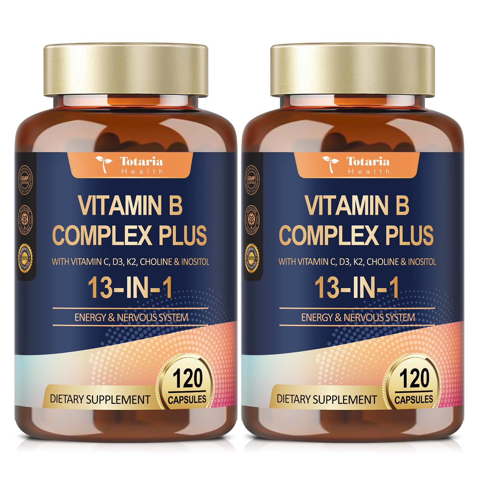 Totaria 13-in-1 Vitamin B Complex bottle front for daily energy and vitality