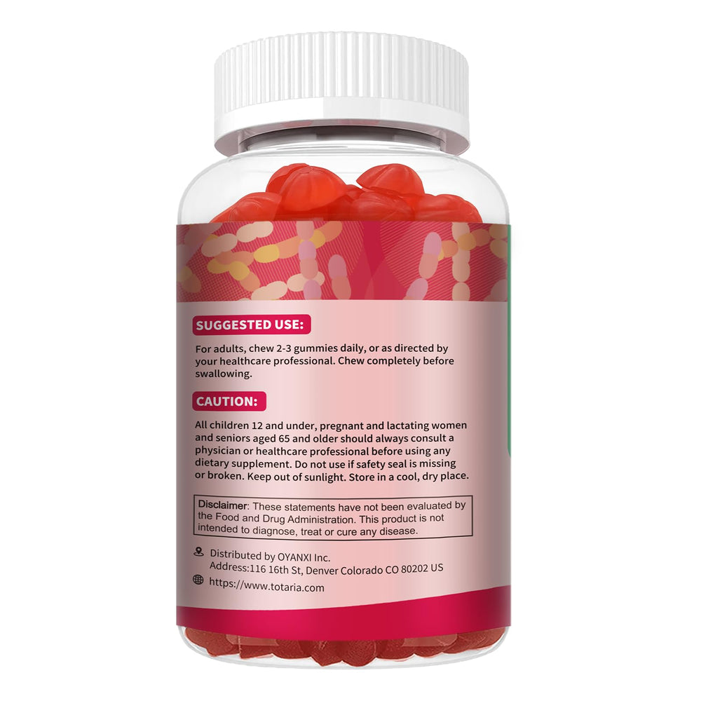 Totaria bottle with 60 gummies for adults and teens